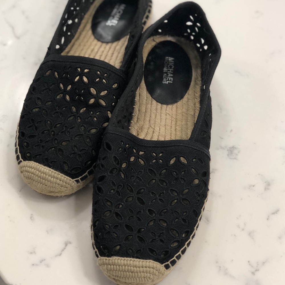 Michael Kors Black Floral Espadrille size 9.5